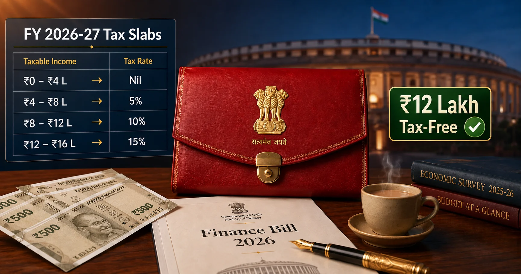 Union Budget 2026: New Income Tax Slabs Retained, ₹12 Lakh Tax-Free Continues