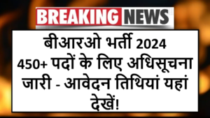 बीआरओ भर्ती 2024: 450+ पदों के लिए अधिसूचना जारी - आवेदन तिथियां यहां देखें!